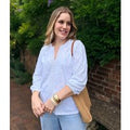 White Embroidered Contrast Long Sleeve Top  Size 6/8