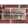 Personalised Frosted Acrylic House Sign - Modern Outdoor Wall Plaque, Customisable Address Plate, 29x12cm | Wowcher