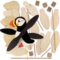 Puffin Wooden Windmill Kits (Pack of 3) Wood Craft Kits For Kids