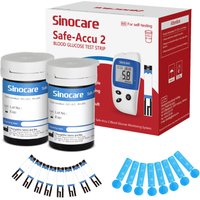 Moniteur de glycémie Sinocare Safe Accu 2 avec technologie avancée, 200 mémoires pour connaître les changements de valeur