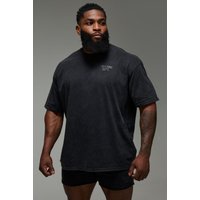 Camiseta Man Active Oversize Con Lavado A La Piedra Y Estampado Training Dept, Negro