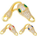 Juya 18K Real Gold Plated Snake Connector Fastener Hook Clasps Accessories For DIY Needlework Cuba Chains Pearls Jewelry Making