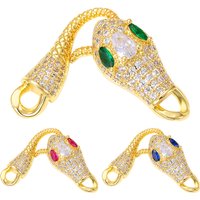 Juya 18K Real Gold Plated Snake Connector Fastener Hook Clasps Accessories For DIY Needlework Cuba Chains Pearls Jewelry Making
