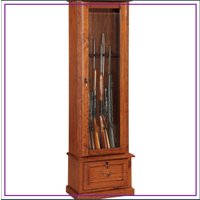 8 Gun Cabinet with Locking Tempered Glass Door, Secure Rifle Storage