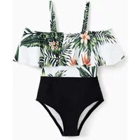 One Piece Plant Printed Family Matching Swimsuit