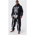 Pijama Enterizo Plus De Halloween Con Esqueleto, Negro