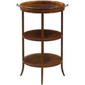 Casa Padrino Luxus Beistelltisch Braun 54 x 47 x H. 80 cm - Runder Tisch mit Glasplatte und abnehmbarem Tablett