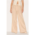 Oatmeal Marl Linen Look Wide Leg Drawstring Trousers