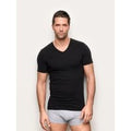 Maglia scollo a V uomo in cotone Supima Luxury / NERO / S