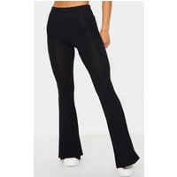 Basic Black Jersey Flared Trousers