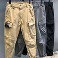 Handsome Fashion Stickers Multiple Pockets Men's Cargo Pants New Classic Straight Cylinder Street Casual Button Zipper Trousers