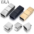 Extended Stainless Steel Clasp Three Parts Magnetic Clasps 12*6mm 8*5mm for Leather Bracelet DIY Jewelry Making Accessories
