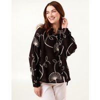 Embroidered Buttoned Shirt - M/L / BLACK