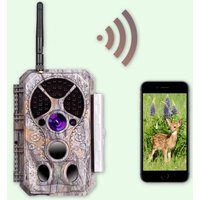 Caméra de Chasse Nocturne WiFi 64MP 1296P, 0.1S Temps de Déclenchement, Détection de Mouvement 120°PIR, IP66 Étanche|A350W Gris