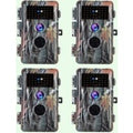 Pack x4 Caméras Animaux Nocturne Vision 64MP HD1296P,Détection de Mouvement PIR de 70° Étanche IP66 et Fonction Time Lapse |A252 Camouflage Sombre
