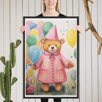 Festive Cheer - Adorable Bear with Balloons