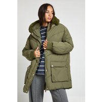 Parka Con Capucha De Pelo Sintético, Verde