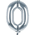 Cijfer Ballon '0'  Zilver (100CM)