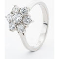 Platinum 1.00ct Multi Cut Diamond Daisy Cluster Ring KDC100P/81119C