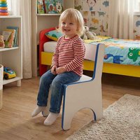Aktif Wooden Kids Chair in Blue and White