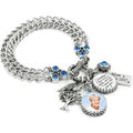 Sterling Silver Sapphire Personalized Photo Charm Bracelet