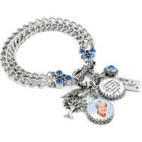 Sterling Silver Sapphire Personalized Photo Charm Bracelet