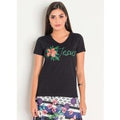 T-Shirt Decote V Preta