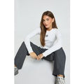 Embroidery Long Sleeve Top, Blanco