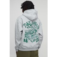 Ash Grey Oversized Disney Mickey Mouse License Printed Hoodie, Gris