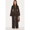 Petite Brown Straight Leg Mid Rise Jeans