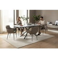 Crete Medium Extending Dining Table Gloss Marble White Pull Leaf