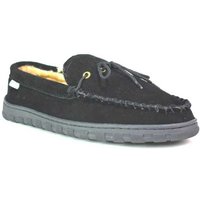 Black Men's Winter Memory Foam Loafer Slippers - Warm Fabric, Non-Slip, Casual Indoor Outdoor Footwear | Wowcher