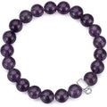 Amethyst Gemstone Charm Stretch Bracelet