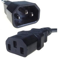 Connekt Gear Black IEC Extension IEC Female C13 to IEC Male C14 UPS Computer Power Cable - 2 Meter