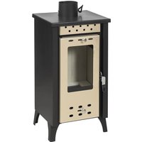 Holzofen mit 7,7 kW, 200m³, bis zu 85m² Heizraum | Farbe: beige