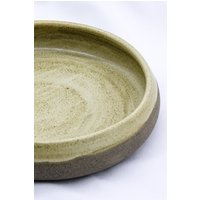 10 inch Olive Sandstone Calm Handmade Smokey Grey Stoneware Large Ceramic Plate