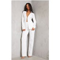 White Wide Leg High Waist Trousers