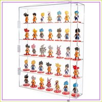5-Tier Acrylic Display Case for Mini Figures, Dust-Proof Wall Mounted or Desktop, Each Compartment 15.7"L x 3.4"W x 3.8"H