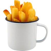 Blue Rim Enamel Mug White 12.5oz / 360ml (Single)