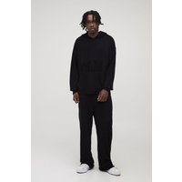 Tall Ofclman Oversized Knitted Hoodie & Jogger Tracksuit, Negro