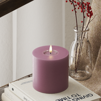 LED Bougie pilier Ø 10 x 10 cm Violet clair