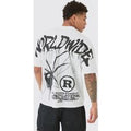 Camiseta Oversize Con Estampado De Araña, Blanco