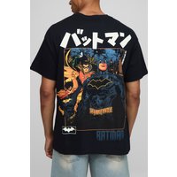 Camiseta Oversize Negra Con Estampado De Batman, Negro