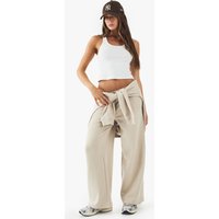 Pantalón Deportivo Recto Con Bordado Dsgn Studio, Beige