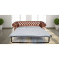Pull Out Sofa Bed In Antique Tan Leather Chesterfield Richmond Grand 3 Seater