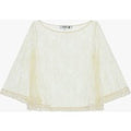 Top en dentelle manches 3/4 transparentes