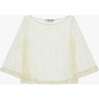 Top en dentelle manches 3/4 transparentes