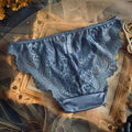 Luxury-sleek, Sexy Lace Sheer Netting Transparent Triangle Underwear Woman Mirror Finish Fine Ribbon Low-waist Cotton Crotch