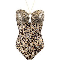 ACQUADICOCCO maillot de bain 1 pièce bustier coques sans armatures Animalier Chic