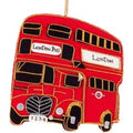 Embroidered London Bus Christmas Decoration